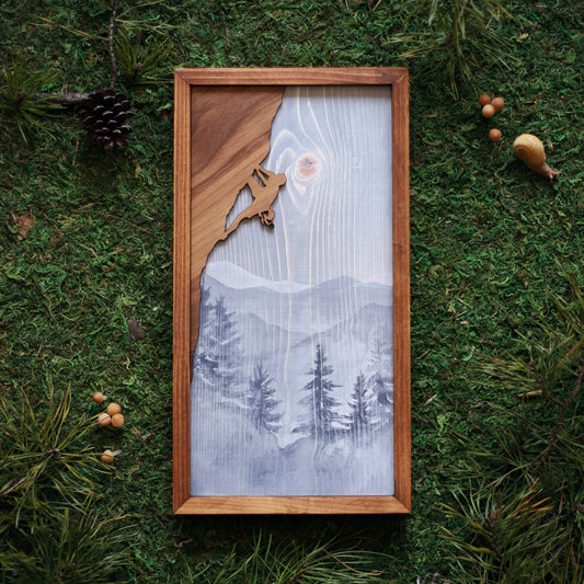 "Rock Climber" Mixed Media Wall Art