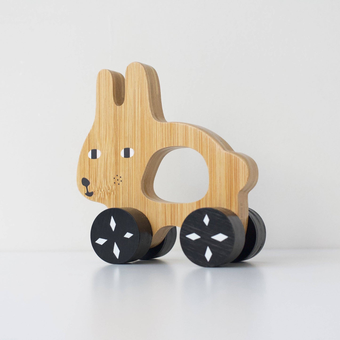 Bunny Push Toy - Wooden Roll Along Toy for Baby & Toddler