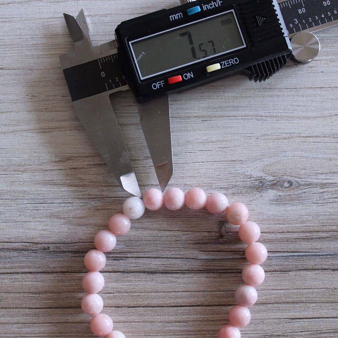 Pink Opal Bracelet 8mm or 6mm - Crystals & Stones