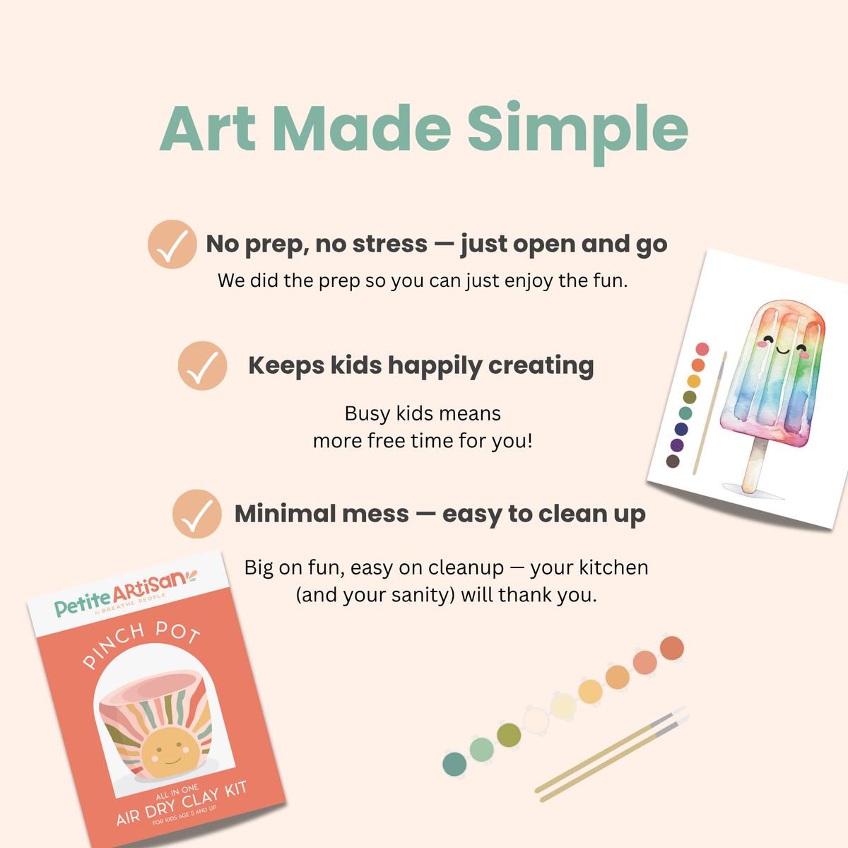 All-in-One Kids Watercolor Kit Beginner Mess Free- Butterfly
