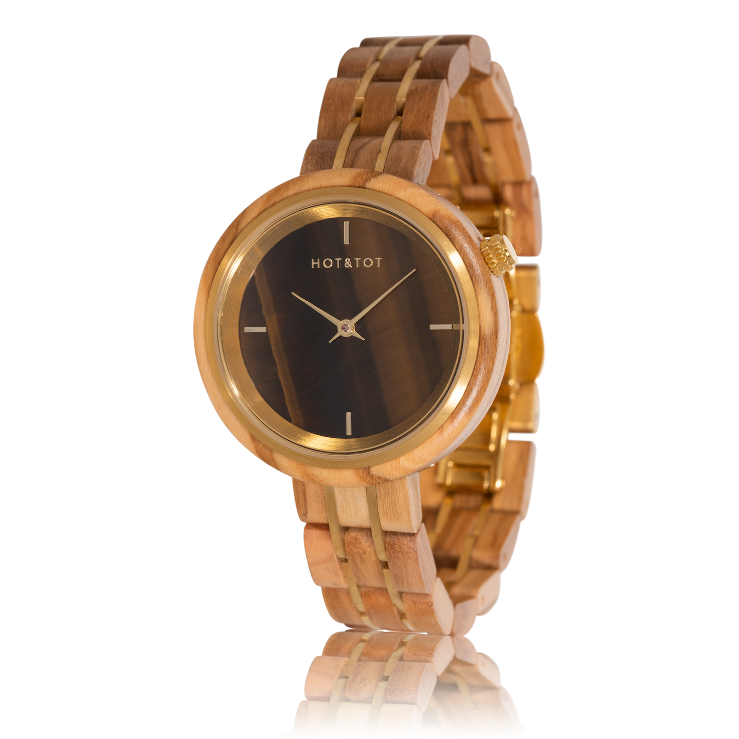 AVALON | Wood watch women | Tiger's eye Stone | Sustainable