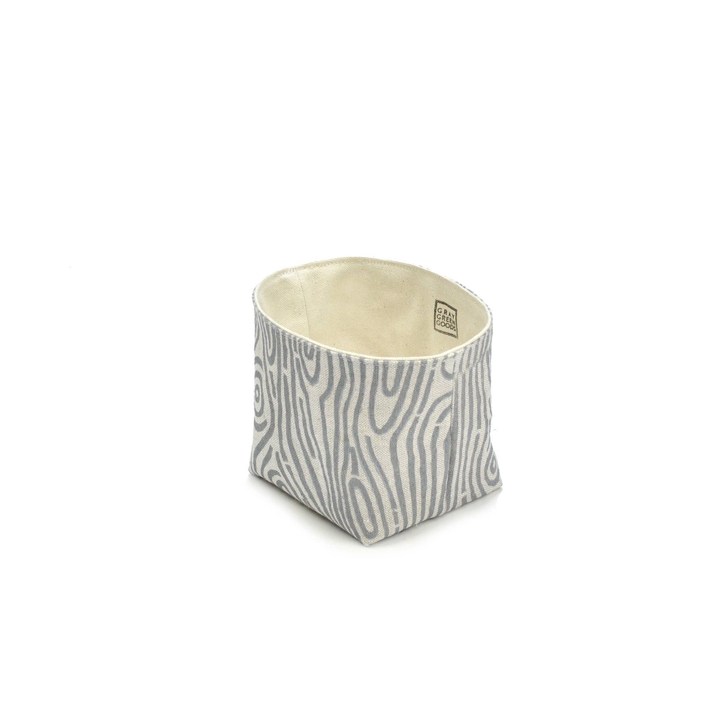 Woodgrain Blockprint Fabric Planter—4"