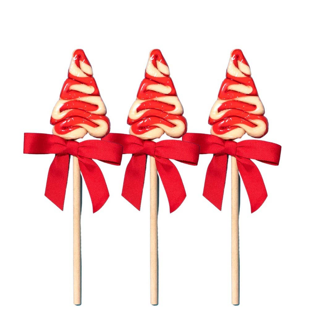 Organic Holiday Tree Lollipops - Peppermint - 18 Pc Display