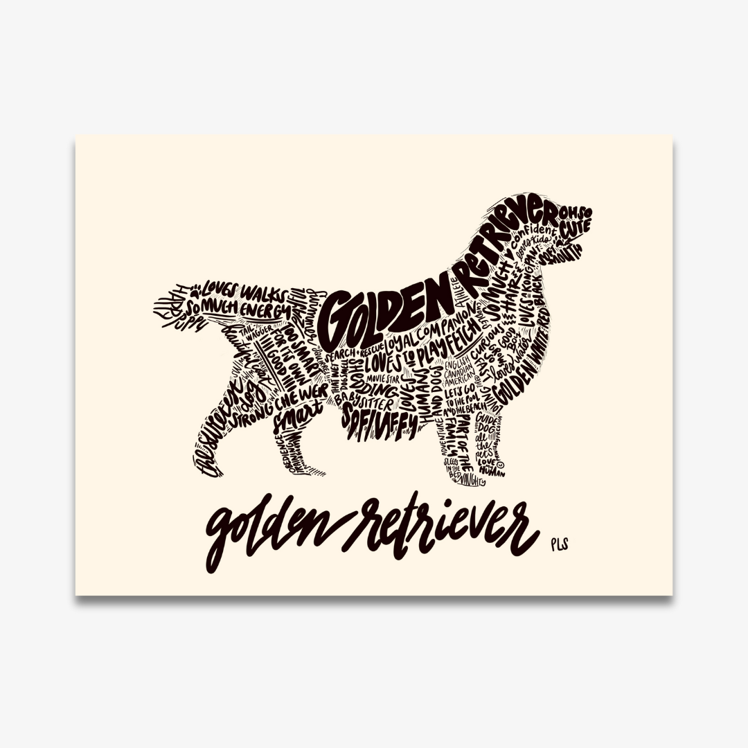 Golden Retriever Dog Print, Dog Lover Gift for Pet Stores
