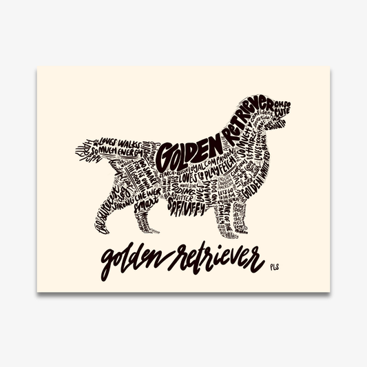 Golden Retriever Dog Print, Dog Lover Gift for Pet Stores