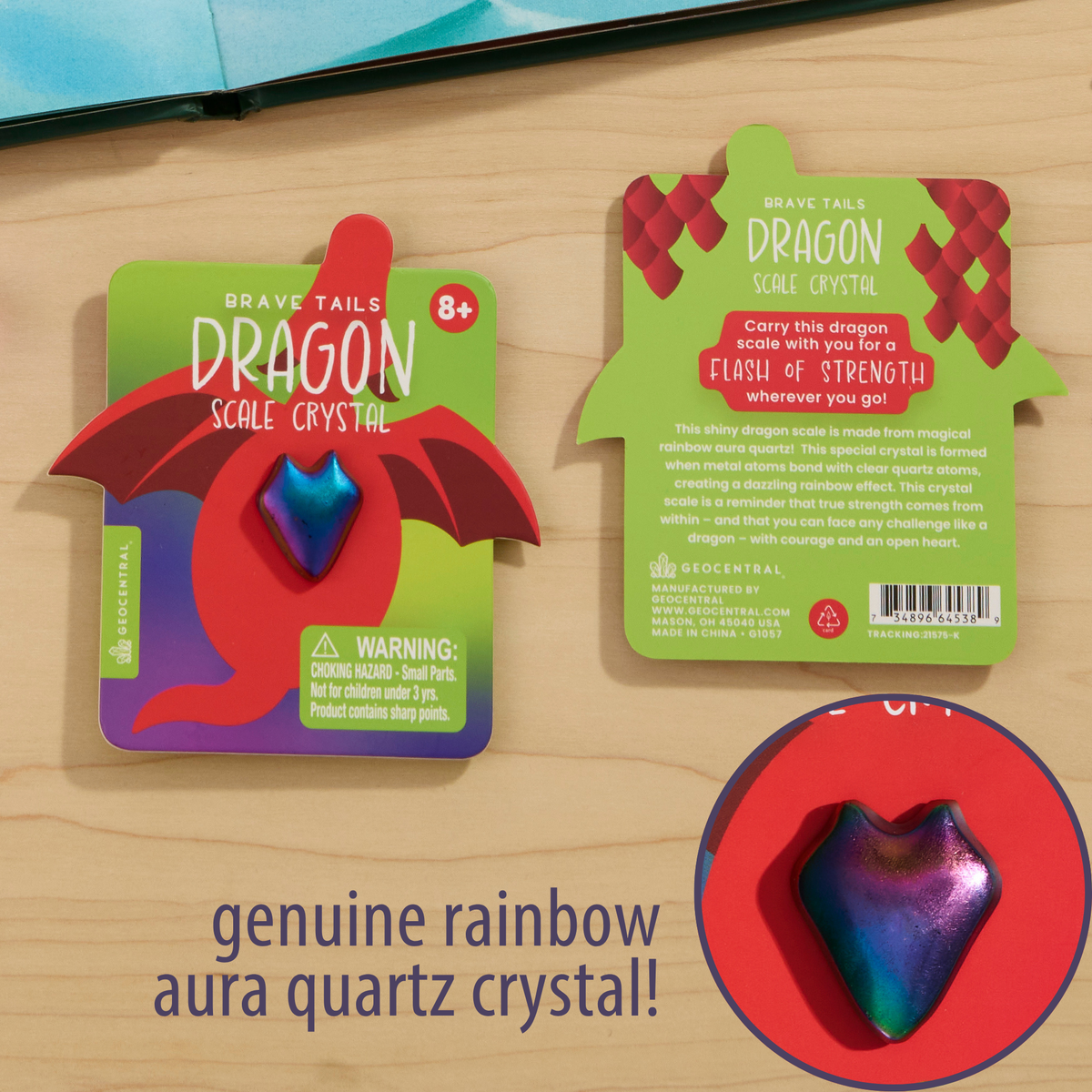 Dragon Scale Crystal | Rainbow Aura Quartz: "Brave Tails"