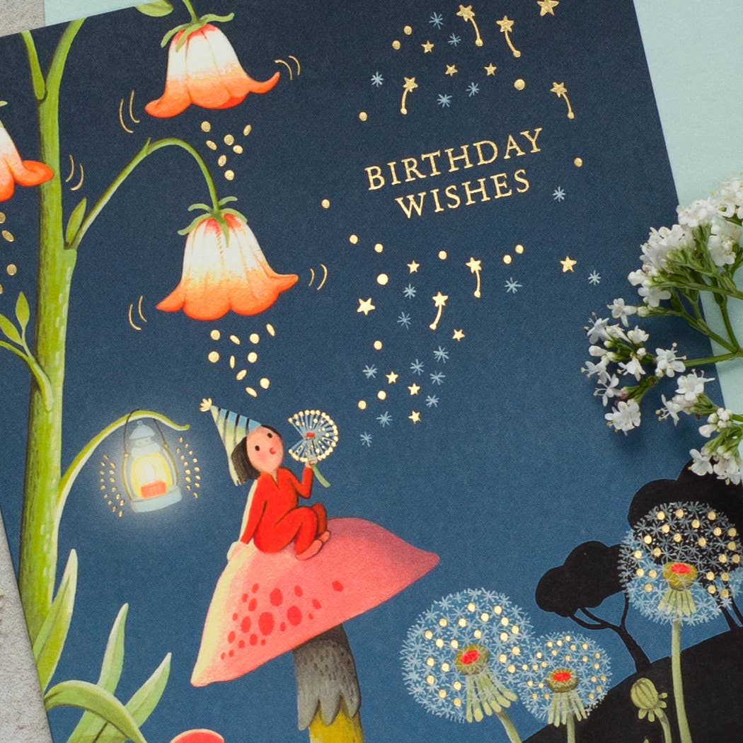 Dandelion Night Birthday Greeting Card