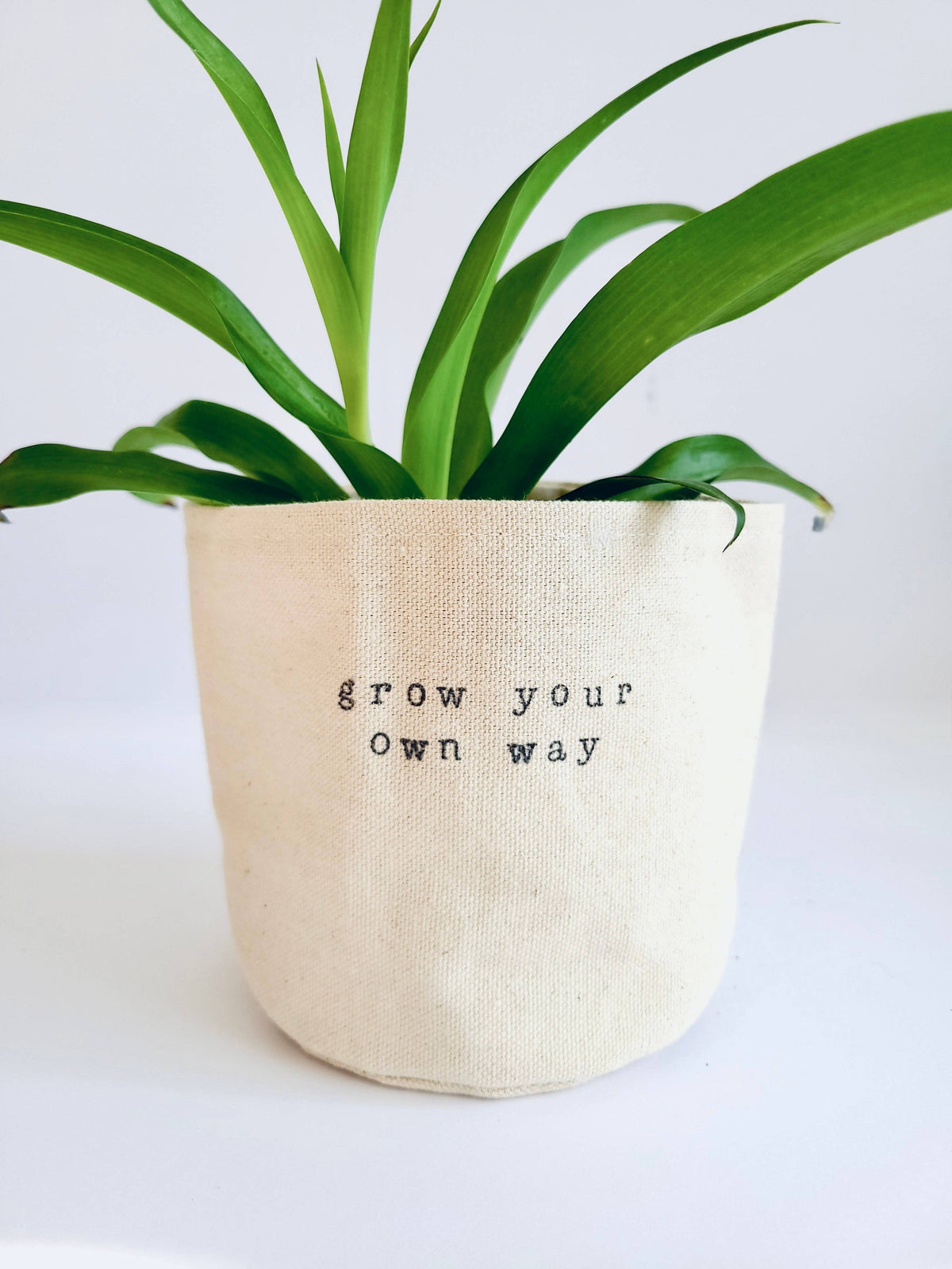 Grow your own way Canvas Plant Pot Cover