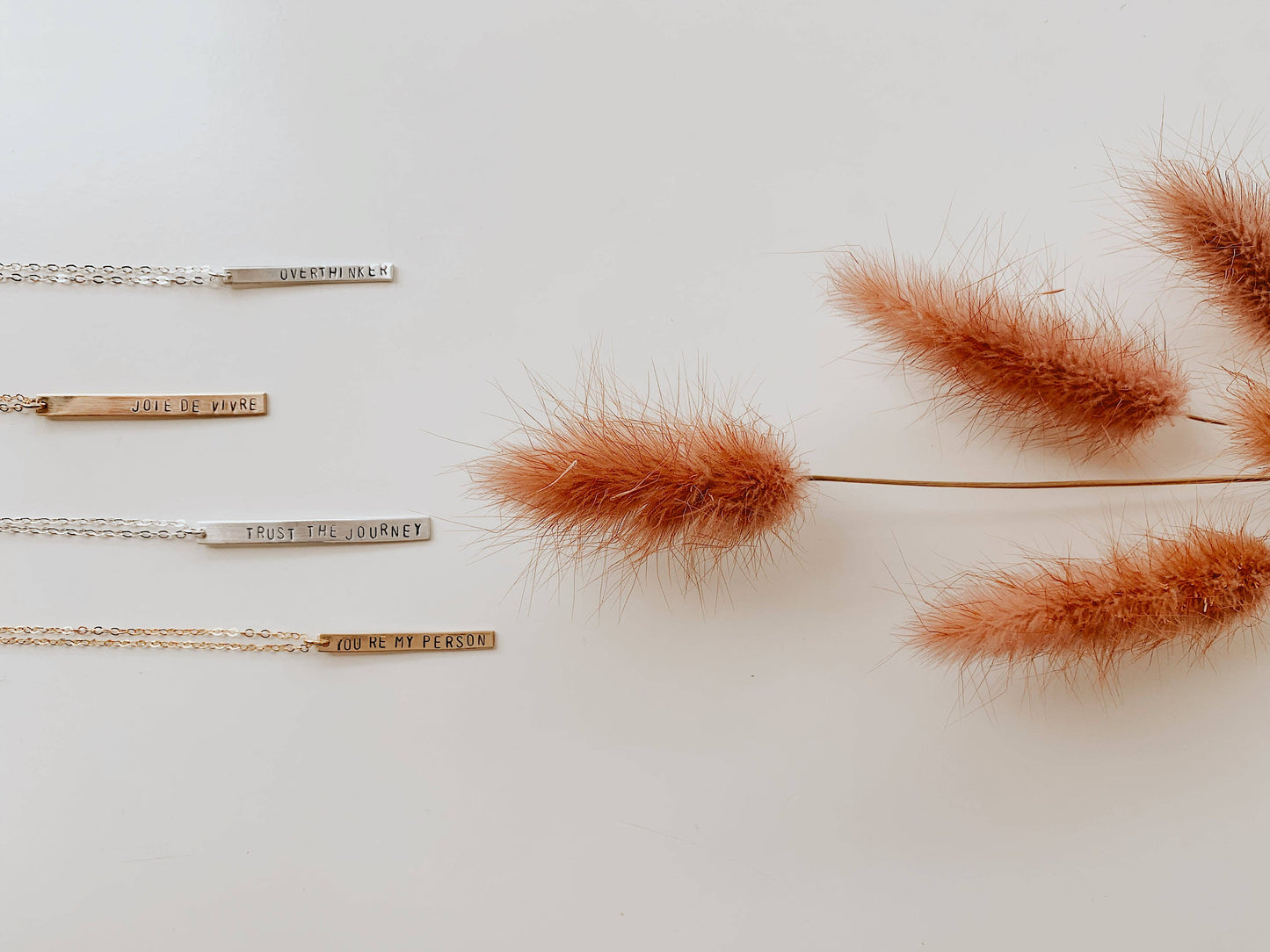 'Trust The Journey' Stamped Bar Necklace