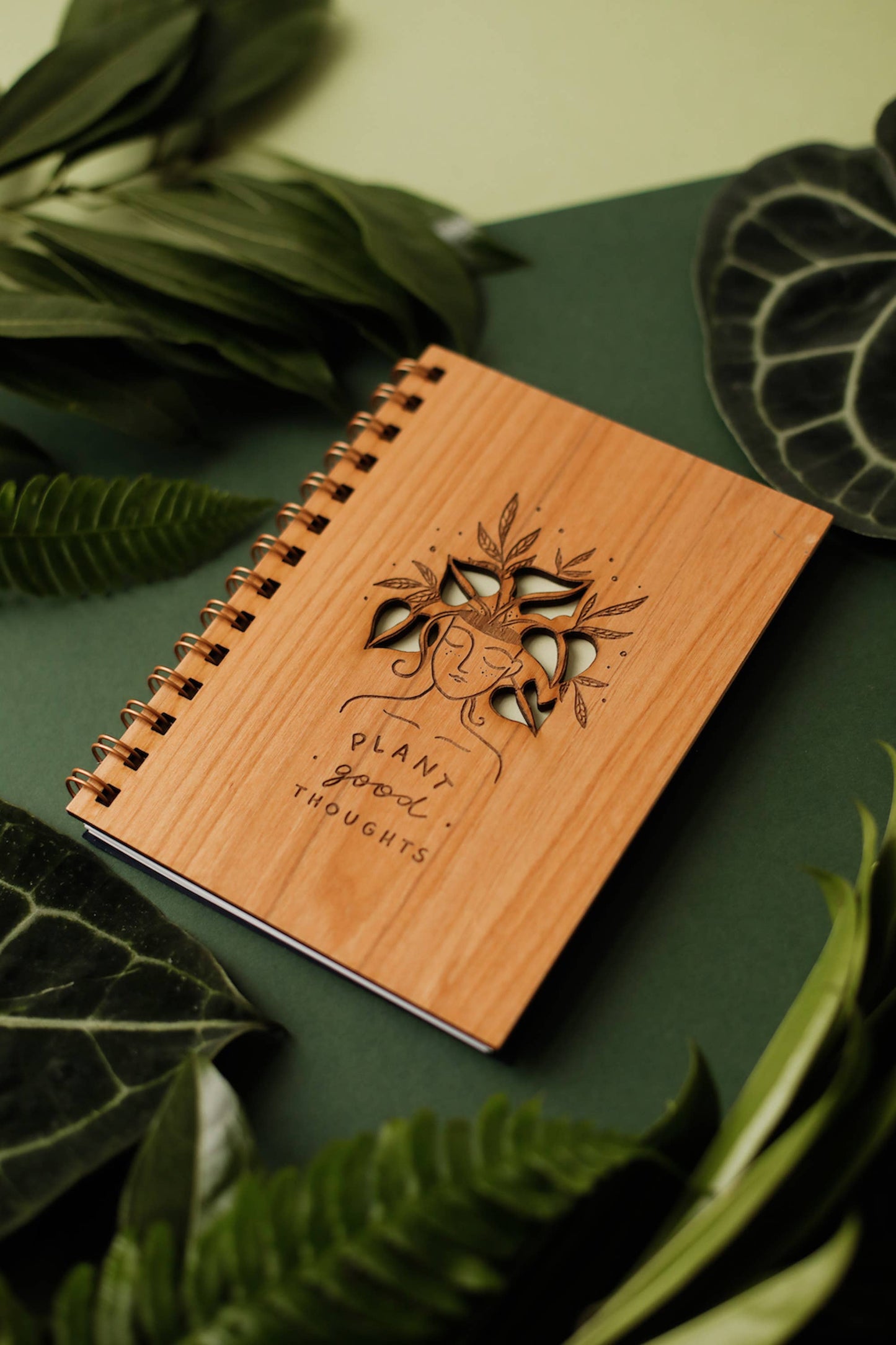 Plant Good Thoughts Wood Journal