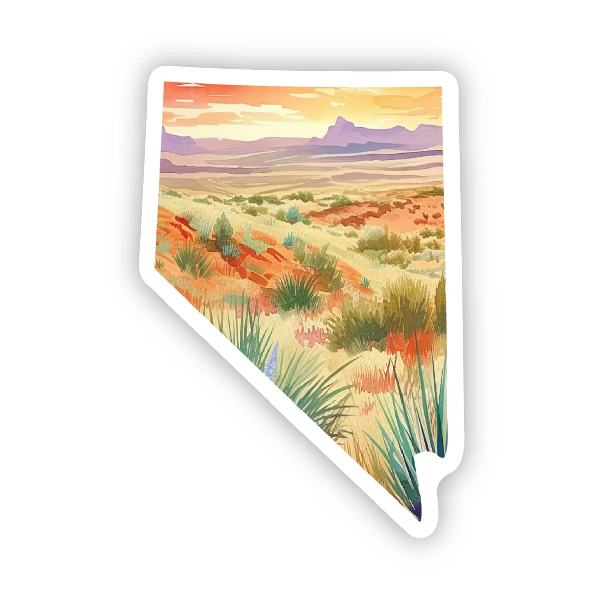 Nevada Desert Watercolor Sticker