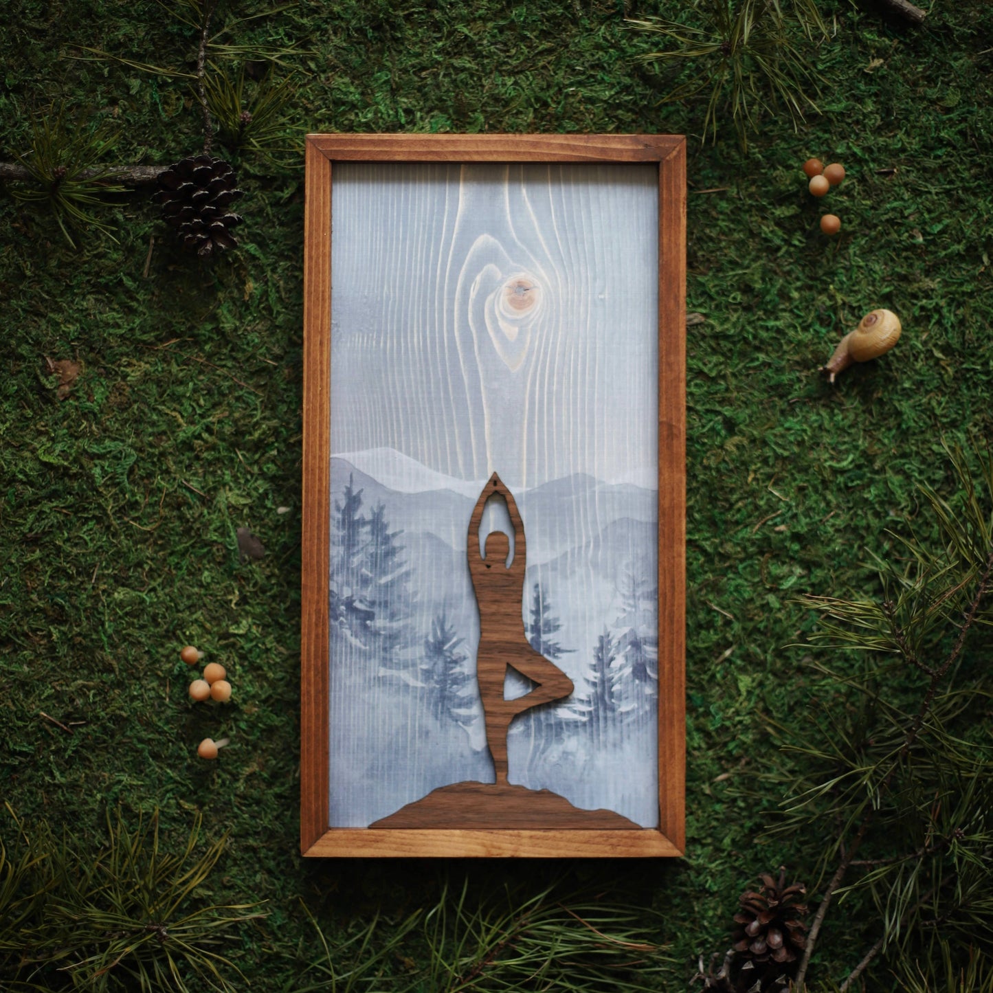 "Tree Pose" Mixed Media Yoga-Themed Wall Art