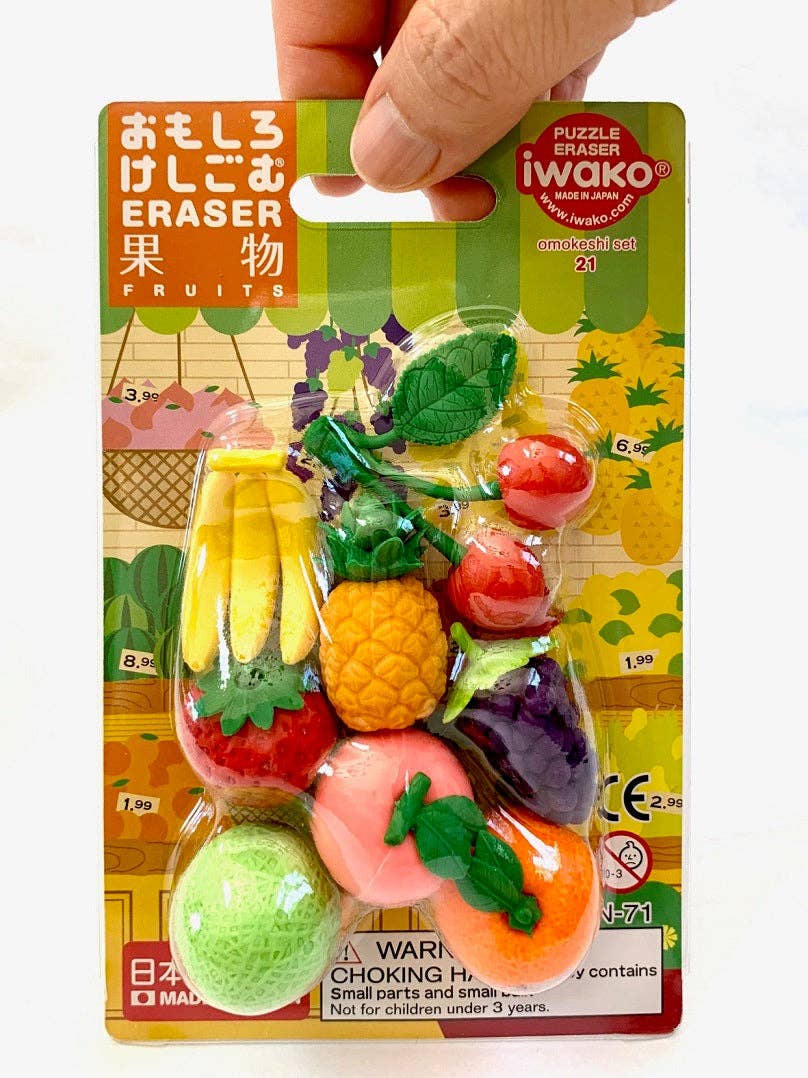 383271 Iwako Fruit Eraser Card