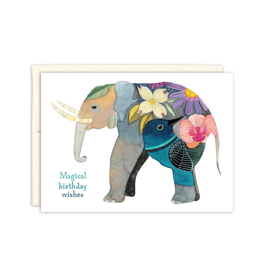 Magical Wishes Elephant Birthday Card