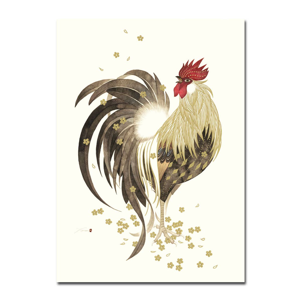 Rooster Foil Blank Card