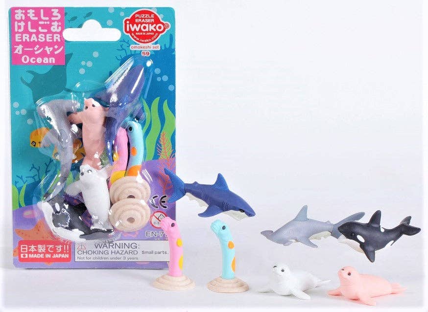 382941 Iwako Ocean Erasers Card