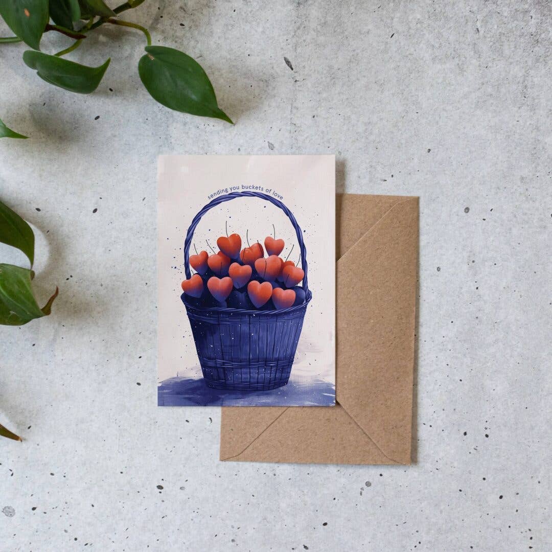 Sending you buckets of love | Get Well Card | Friendship