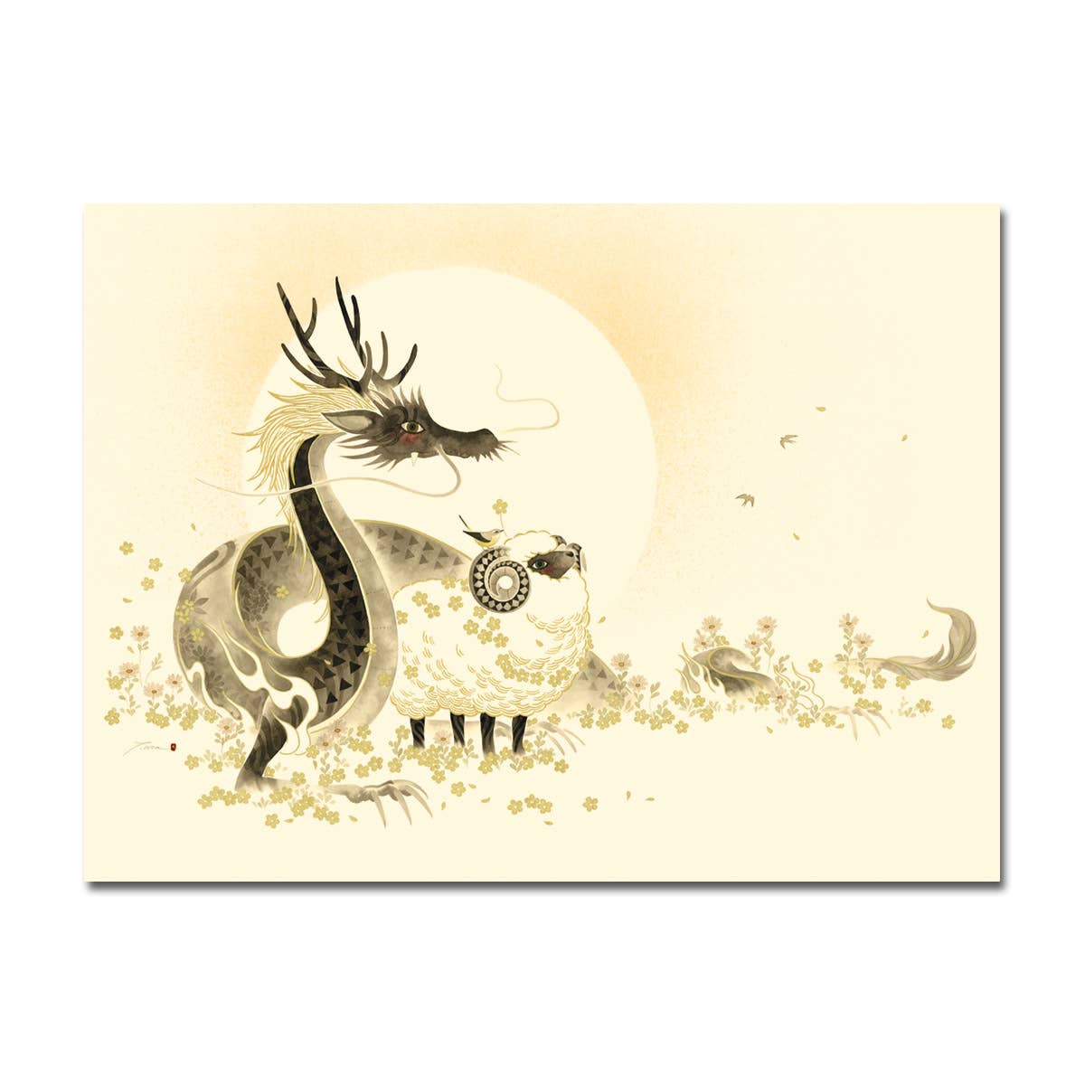 Dragon and Ram Blank Card