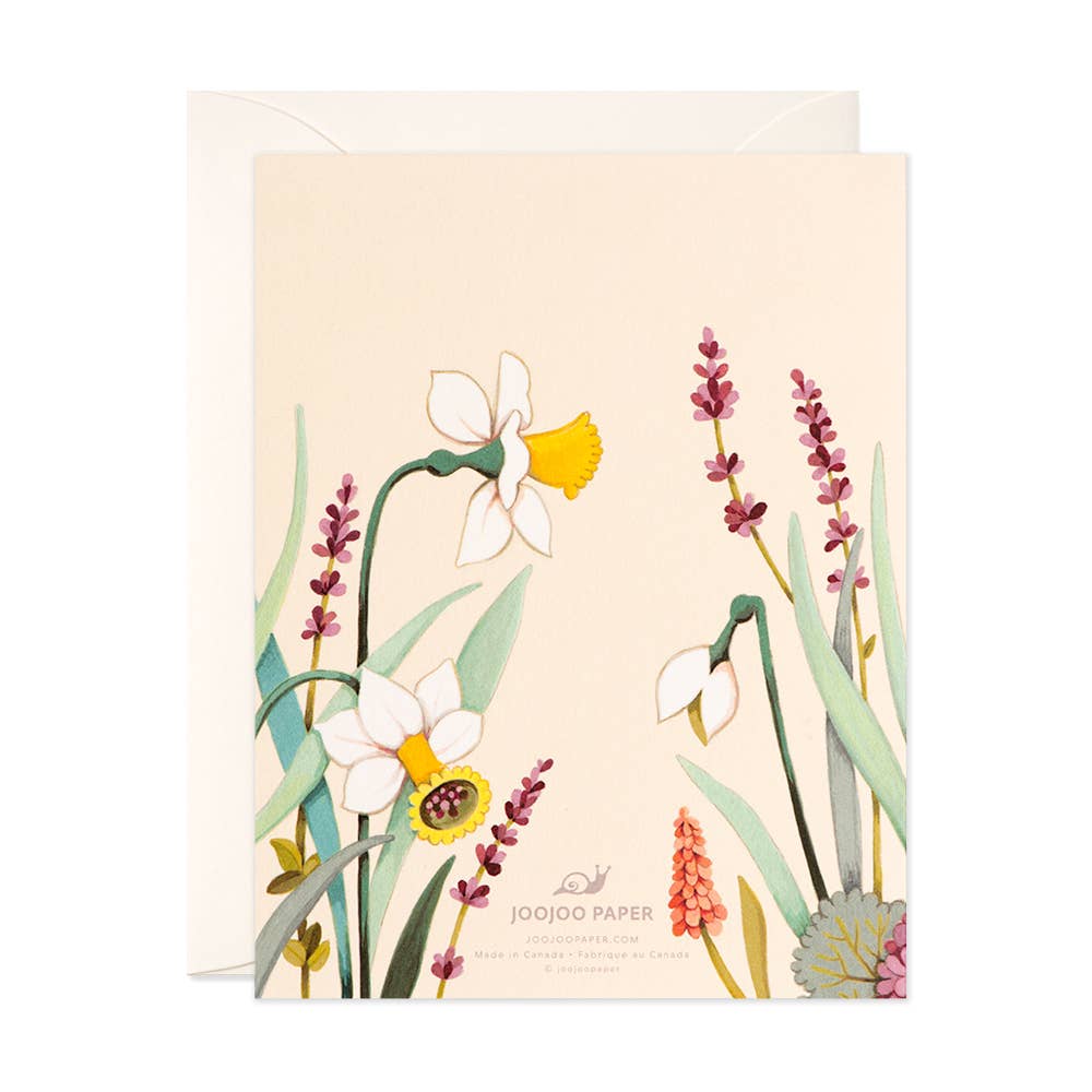 Cream Floral Thank You Greeting Card