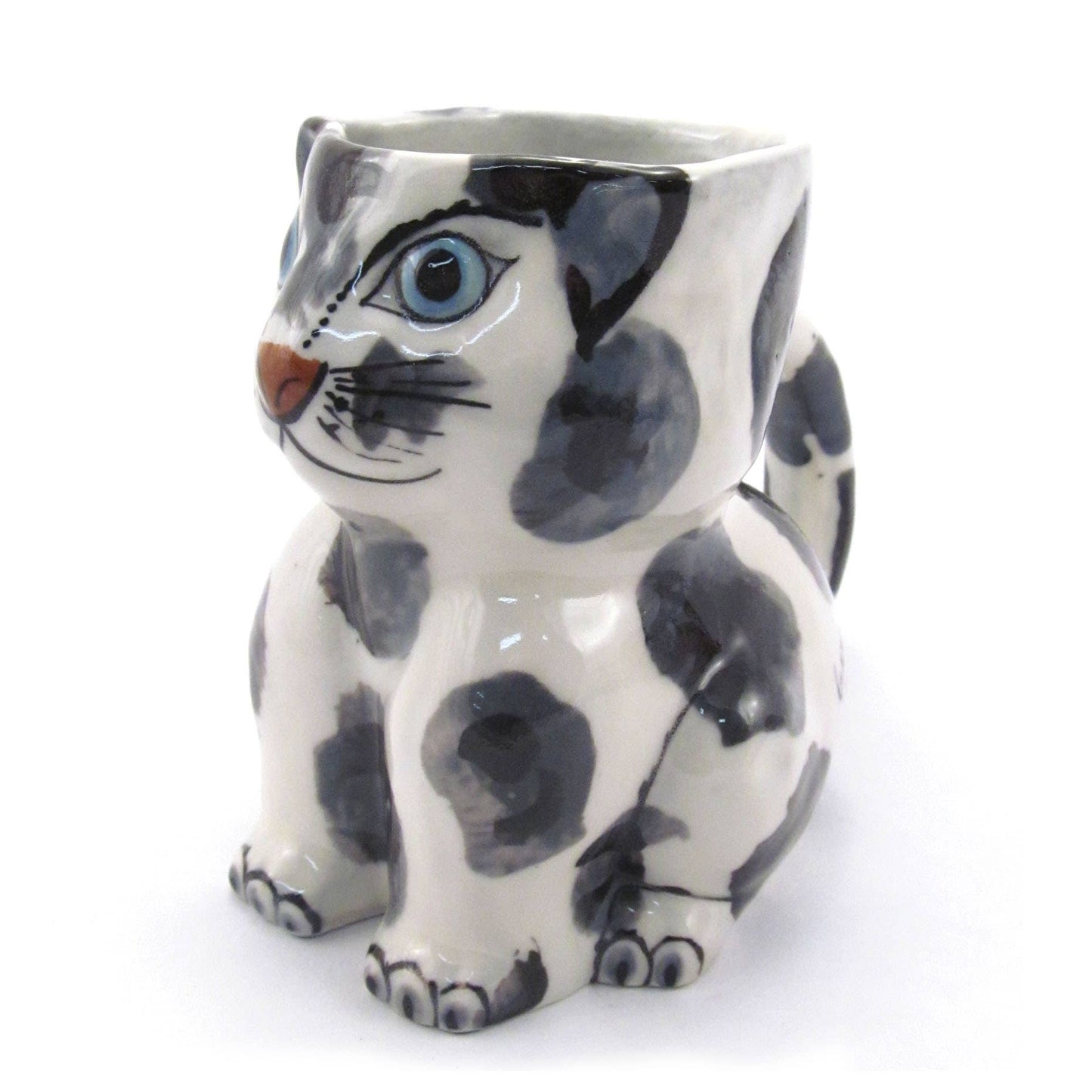 Hand-Painted Fair Trade Guatemalan Ceramic Cat Coffee Mug