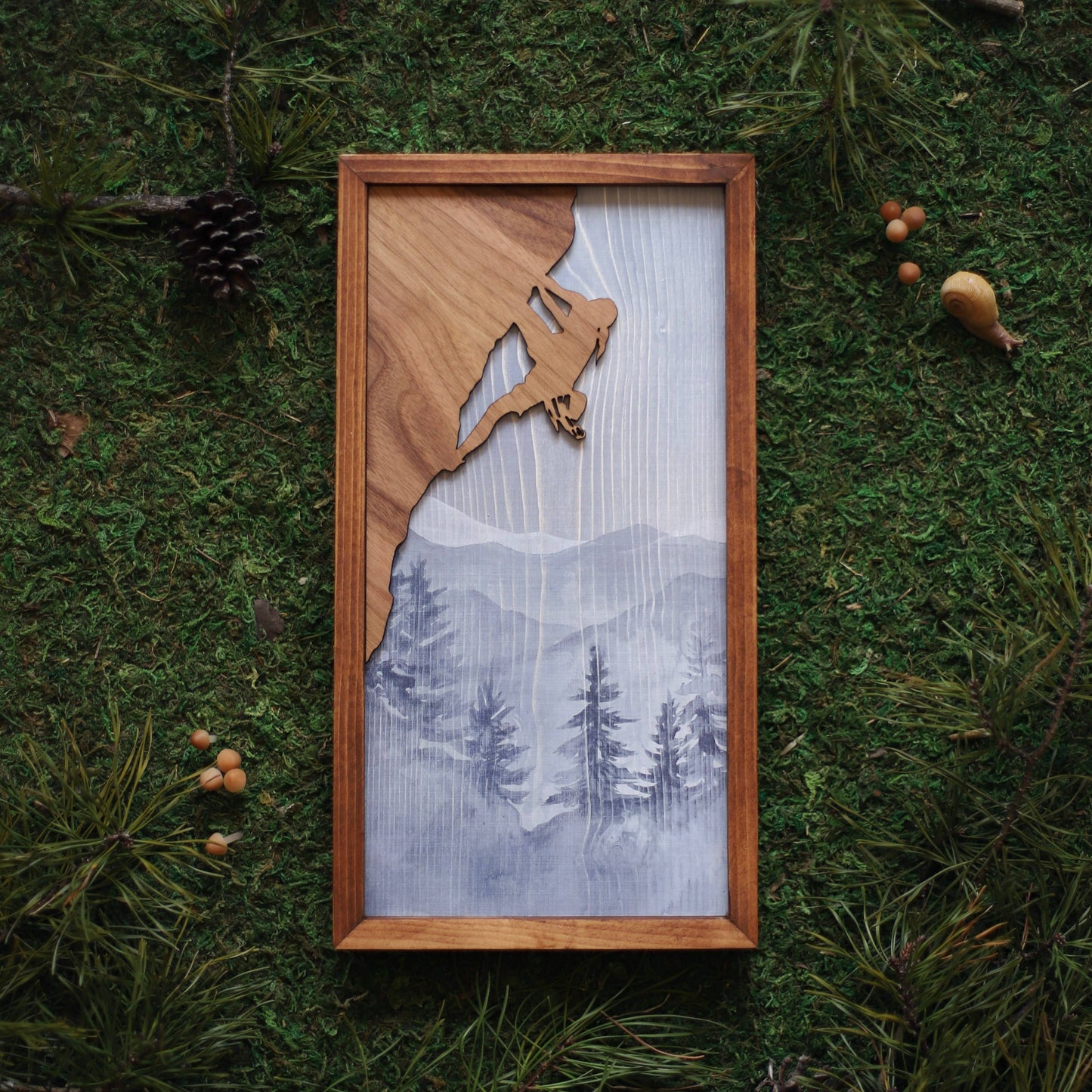 "Rock Climber" Mixed Media Wall Art