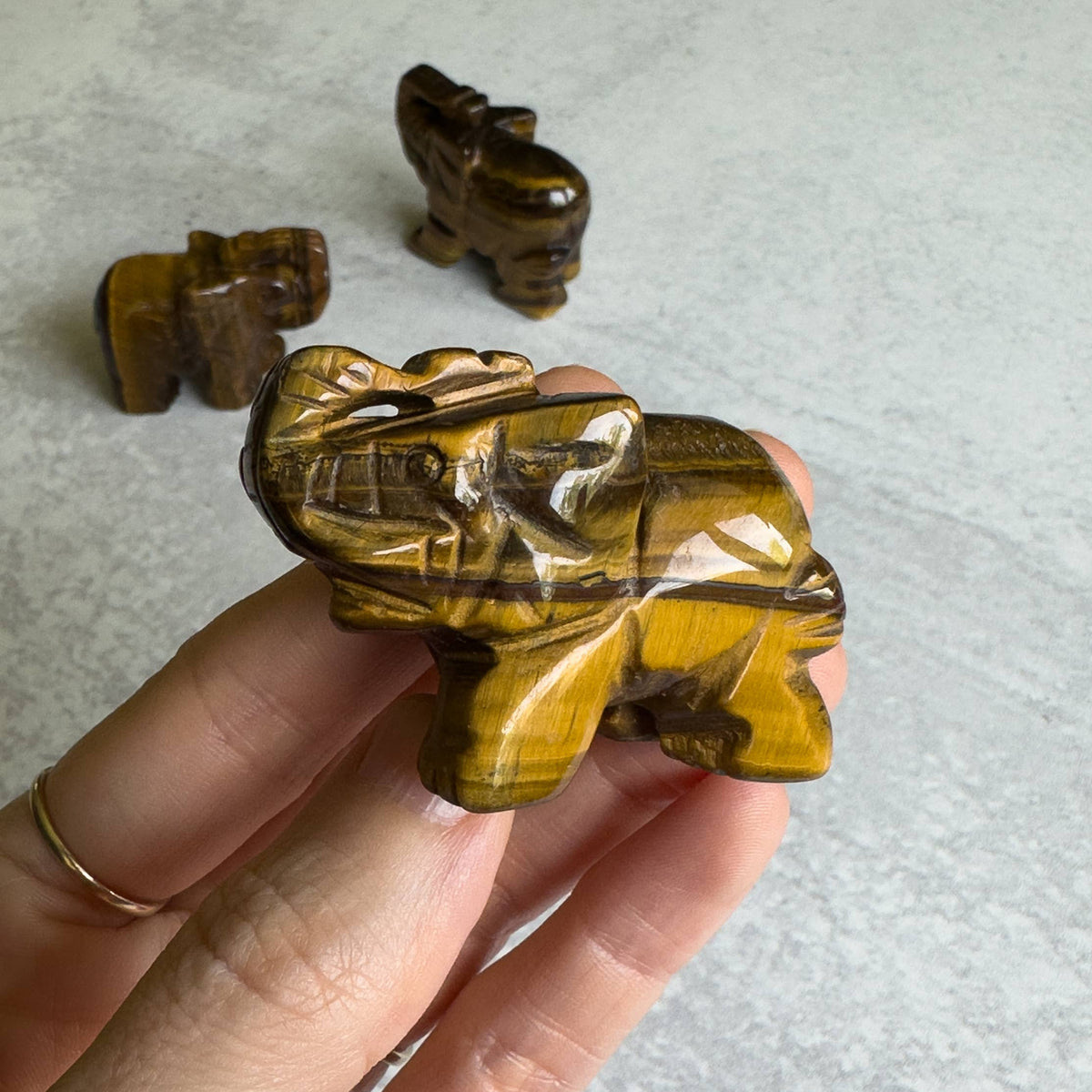 Hand-Carved Gemstone Animal | Elephant