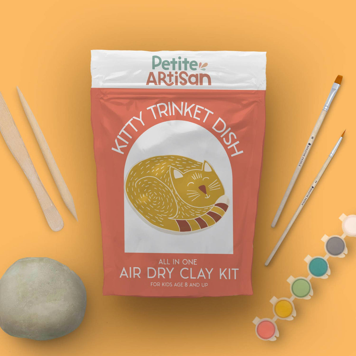 Kitty Trinket Dish Kids Air Dry Clay Kit All in One Activity