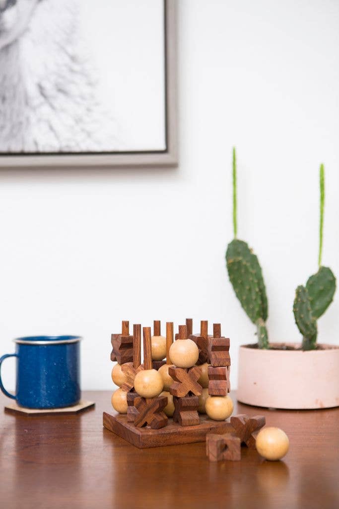 3D Tic Tac Toe Game - Handcrafted Wood- Gift