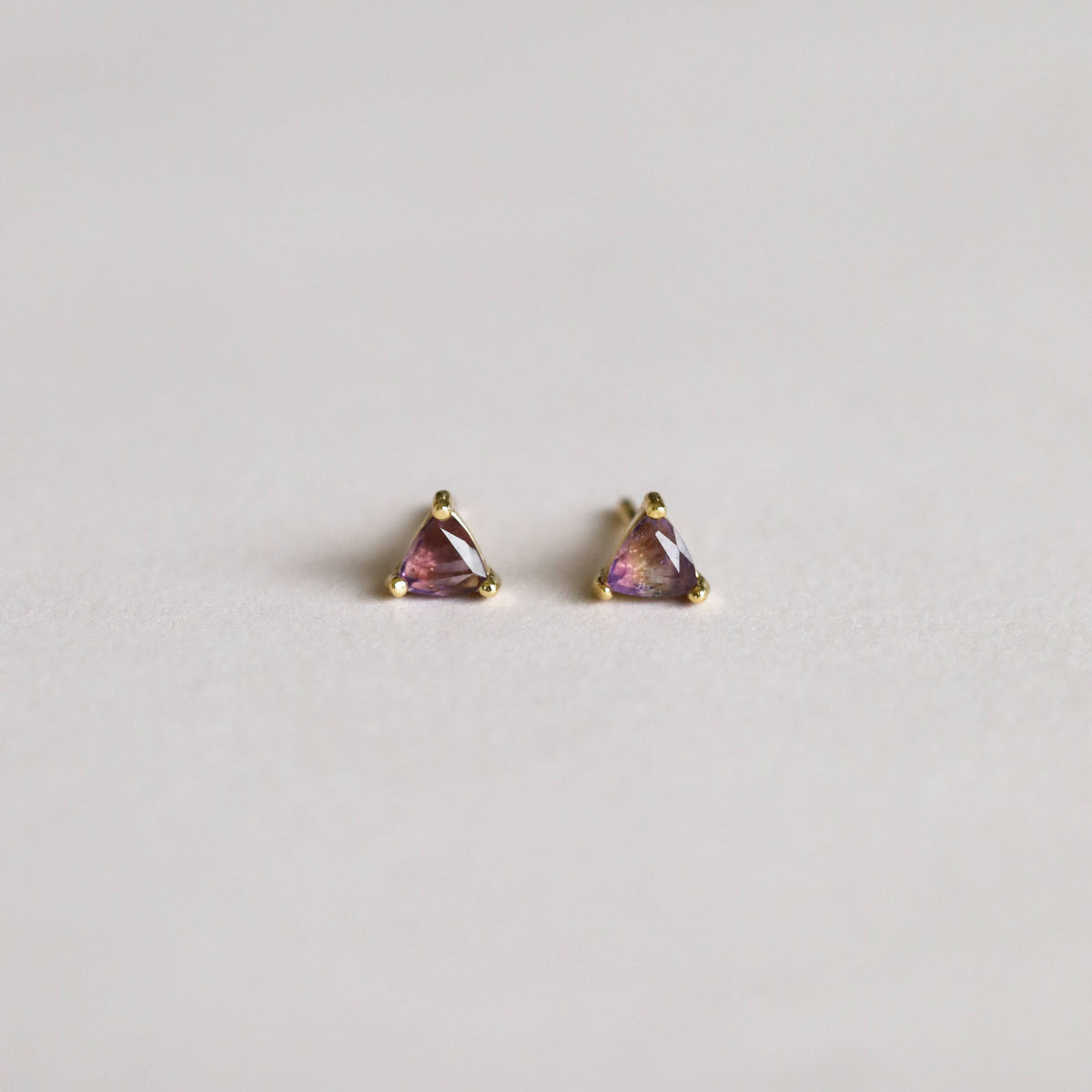 Mini Energy Gem - Amethyst - Gold Earrings