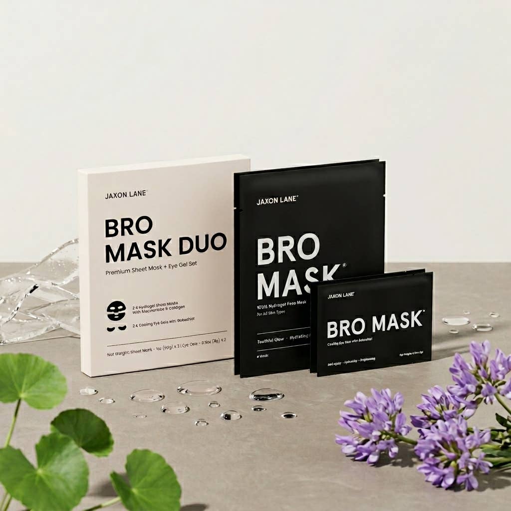 Face Mask & Eye Gel Set for Men - Bro Mask Duo, Hydrogel