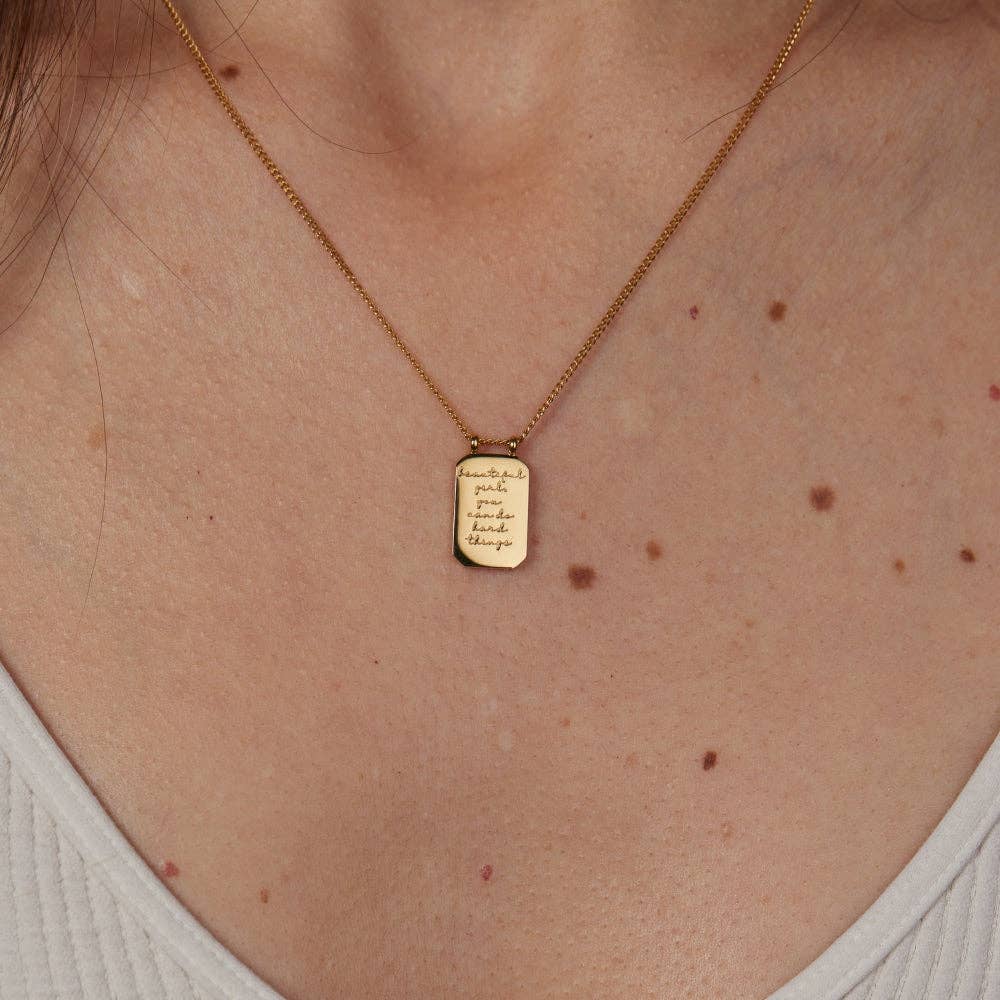 Beautiful Girl, You Can Do Hard Things - Mantra® necklace
