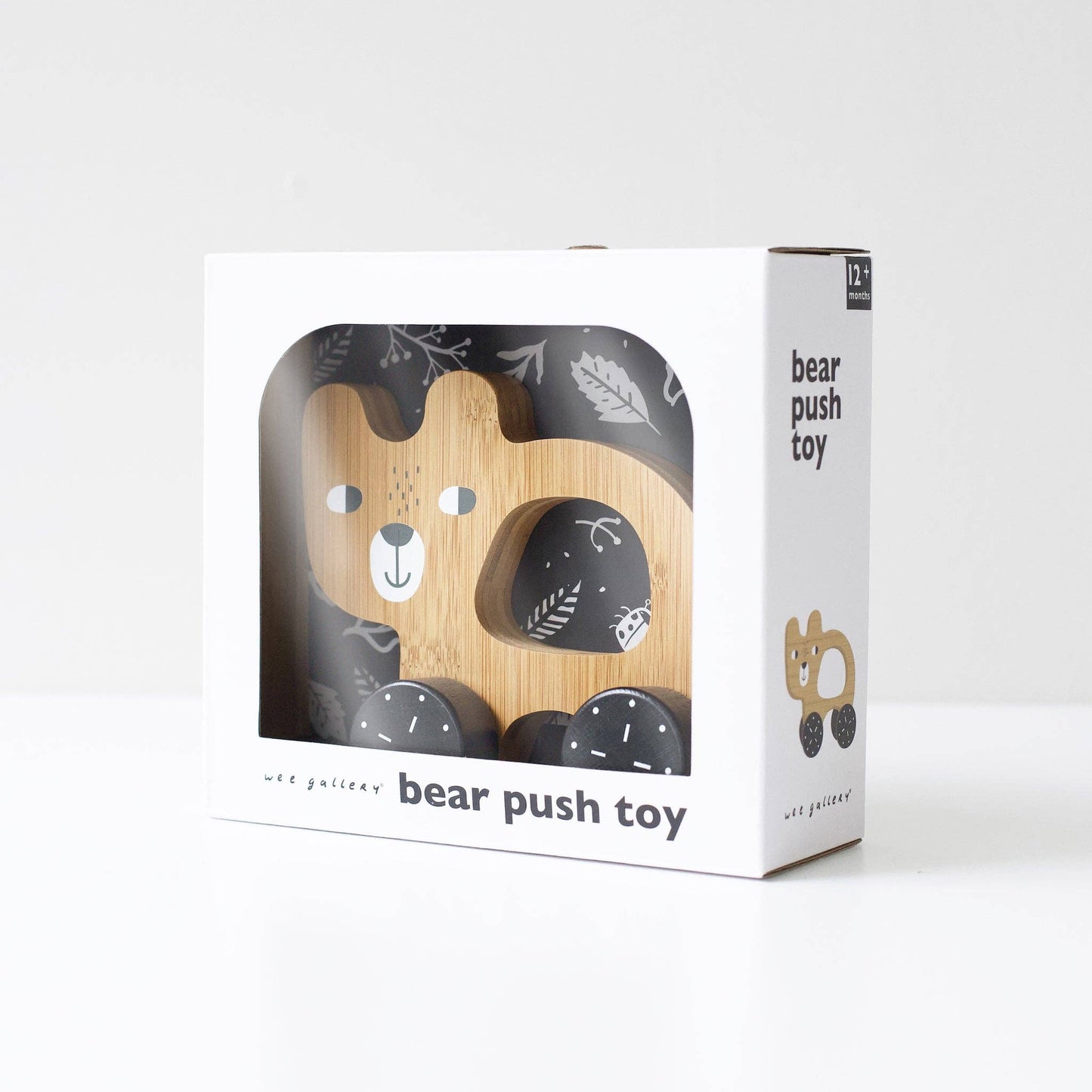 Bear Push Toy - Wooden Roll Along Toy for Baby & Toddler