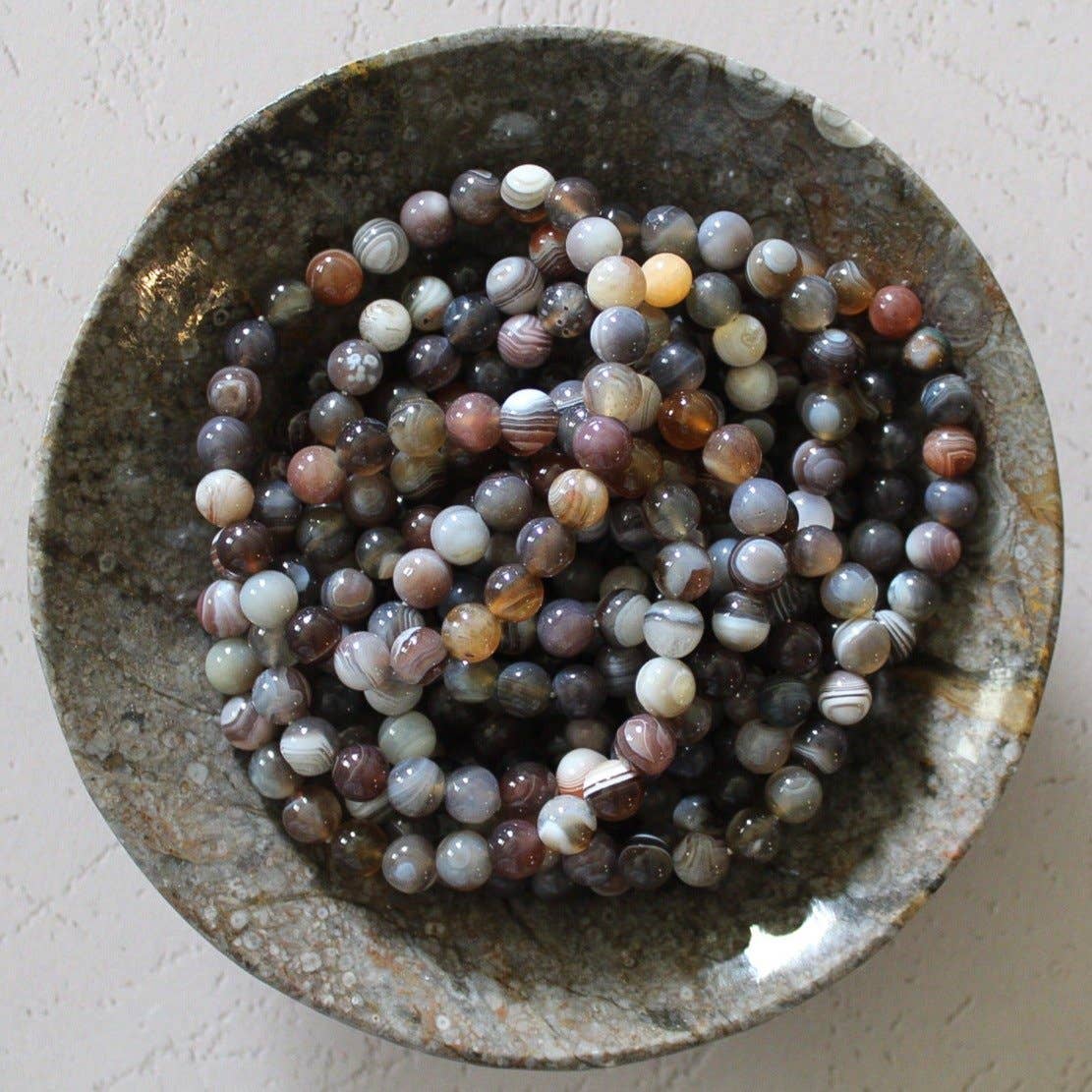Botswana Agate Bracelet 4mm/6mm/8mm - Crystals & Stones