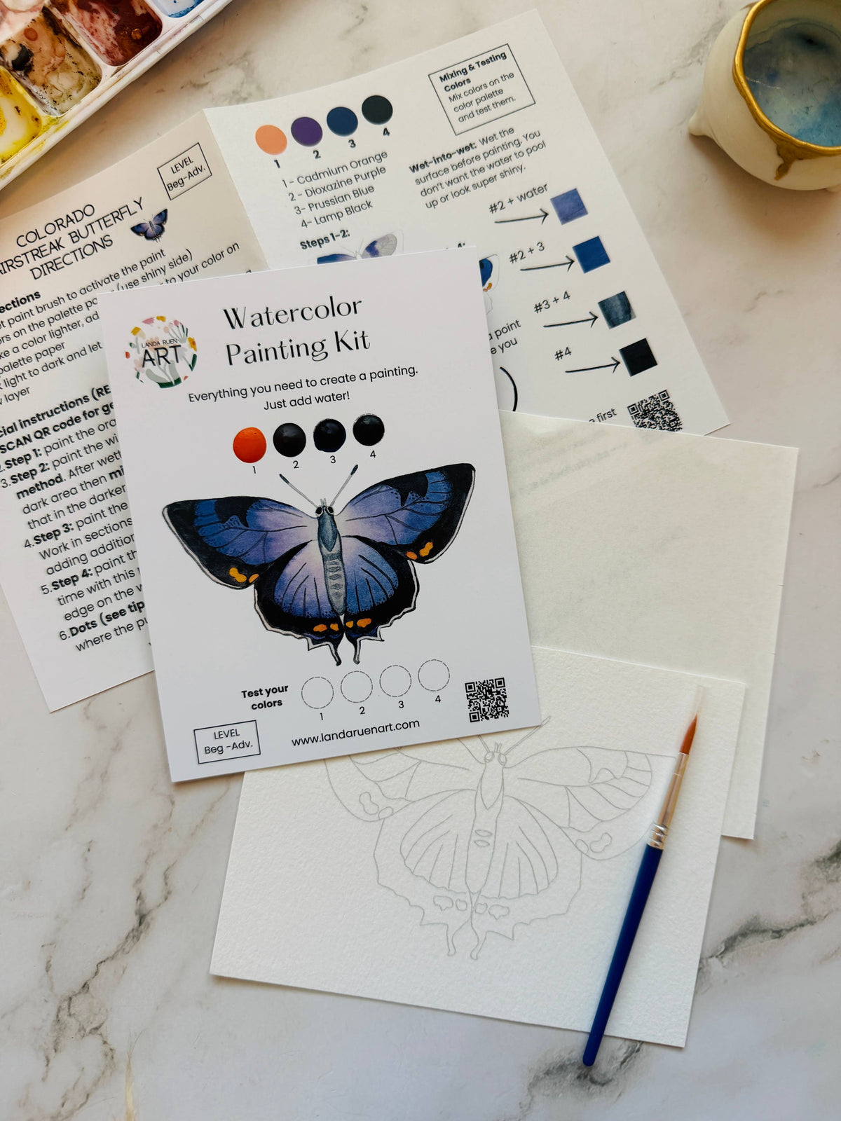 Colorado Hairstreak Butterfly Watercolor Kit