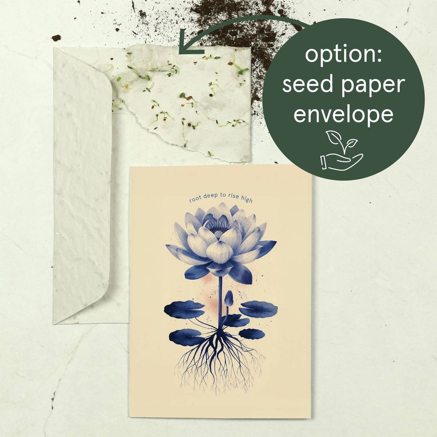 Root deep to rise high | Encouragement Card | Plant Lover