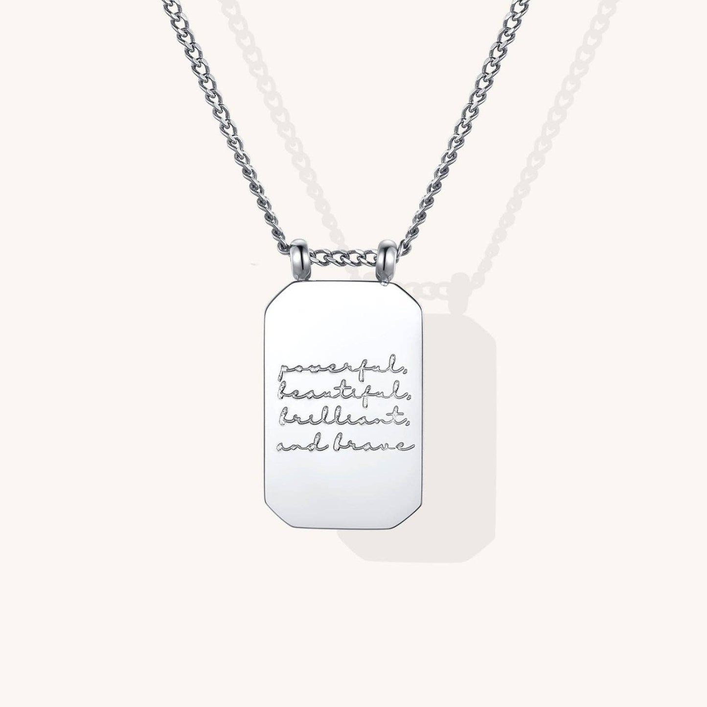Powerful, Beautiful, Brilliant, and Brave - inspire necklace