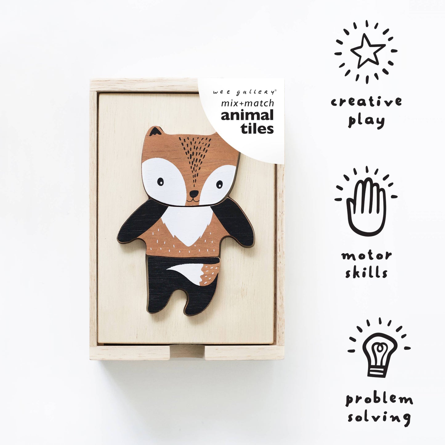 Mix & Match Animal Tiles - Dress Up Game - Wooden Toy