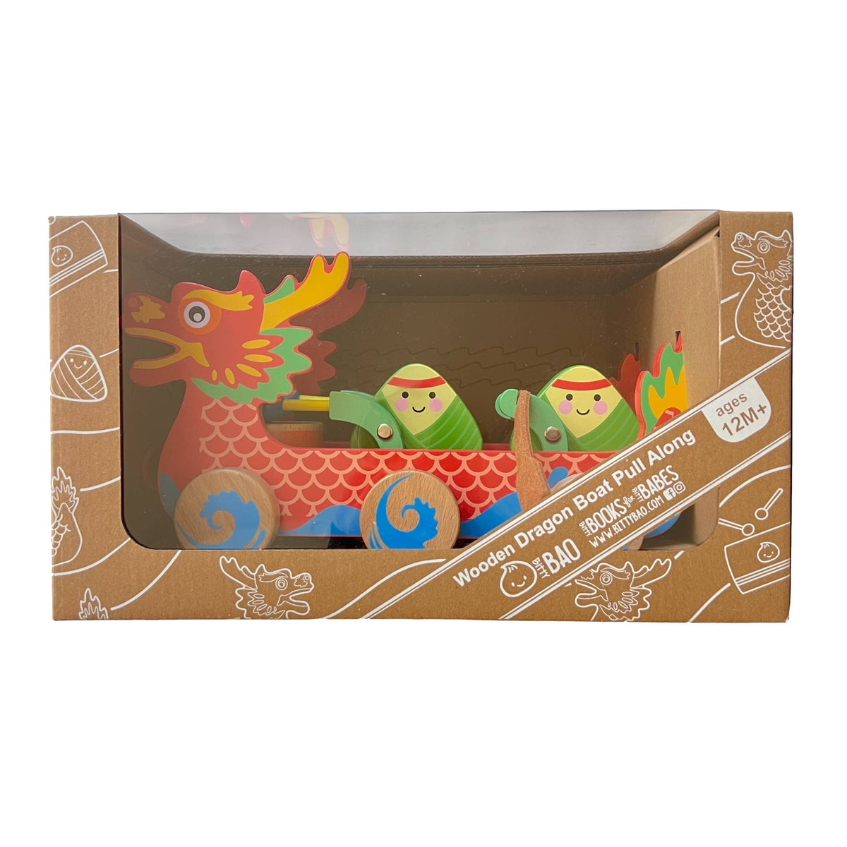 Bitty Bao Wooden Dragon Boat Pull Along Toy