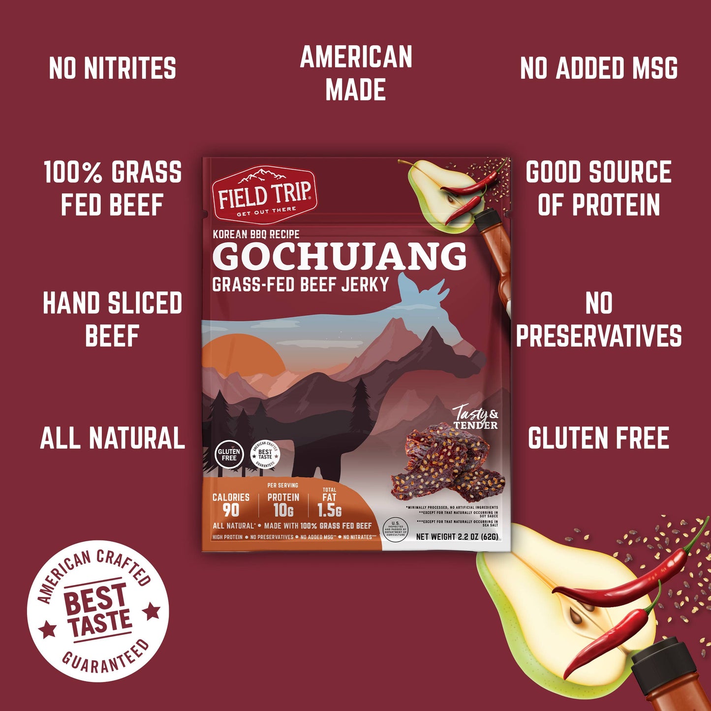 Gochujang Korean Style BBQ Beef Jerky (2.2oz)