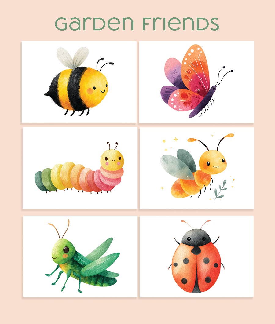 Kids Watercolor Postcard Kit, Bug Art Set for Kids