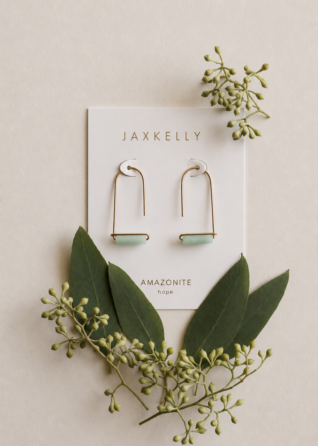 Drop - Amazonite - Gold Earrings