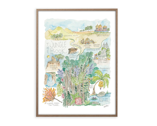 The Jungle Book Watercolor Story Map Print