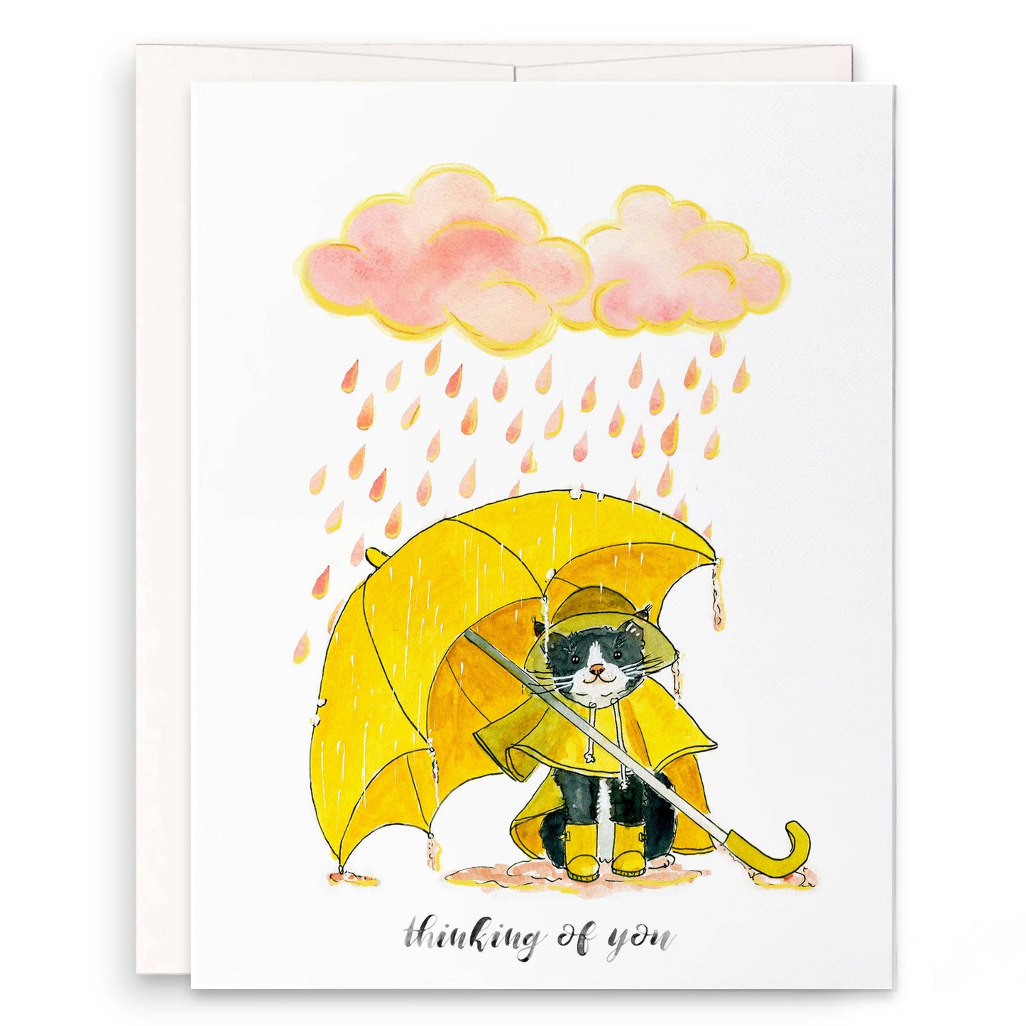 Silver Lining Cloud Cat - Sympathy Card