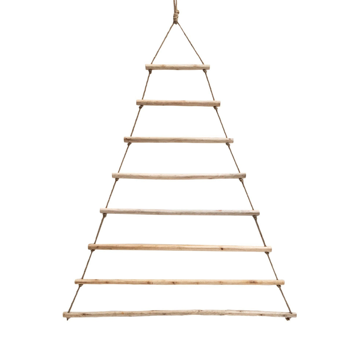 Hanging Wood & Jute Tree Display