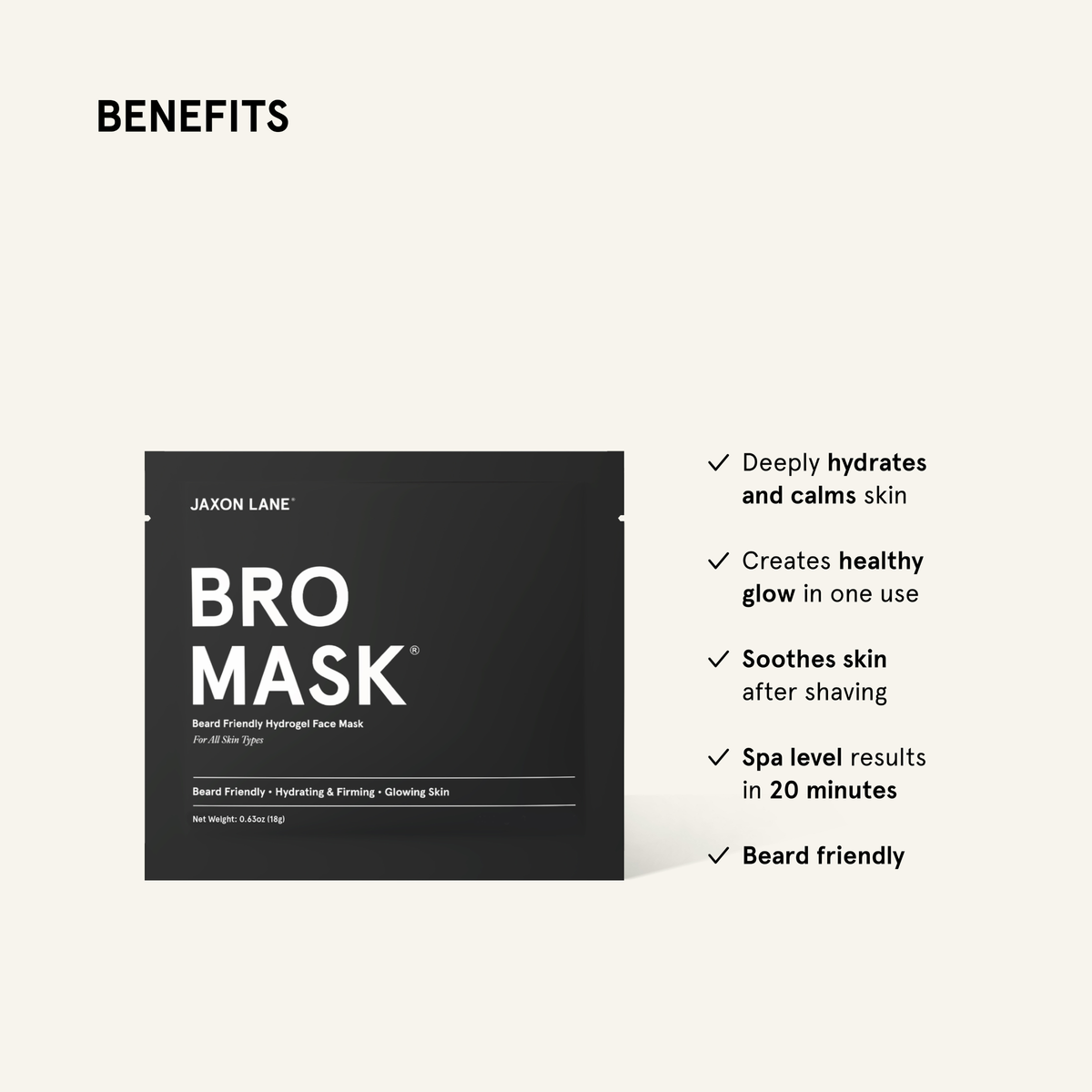 Beard-Friendly Face Mask for Men - Bro Mask Half (Single)