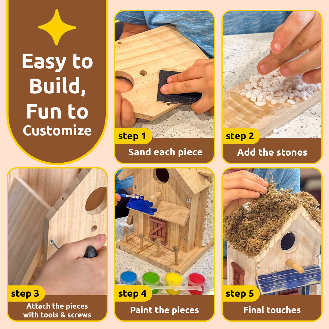 Cottage Birdhouse Woodworking Kit