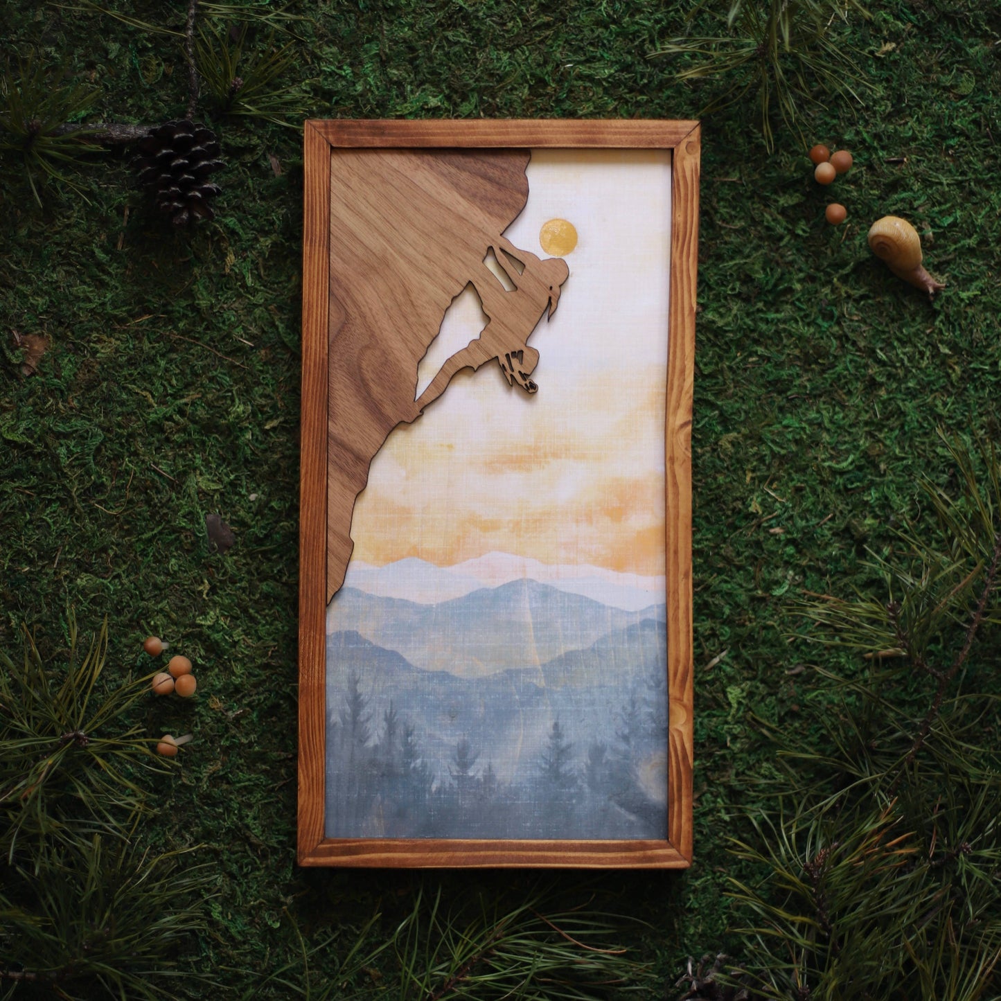 "Rock Climber" Mixed Media Wall Art