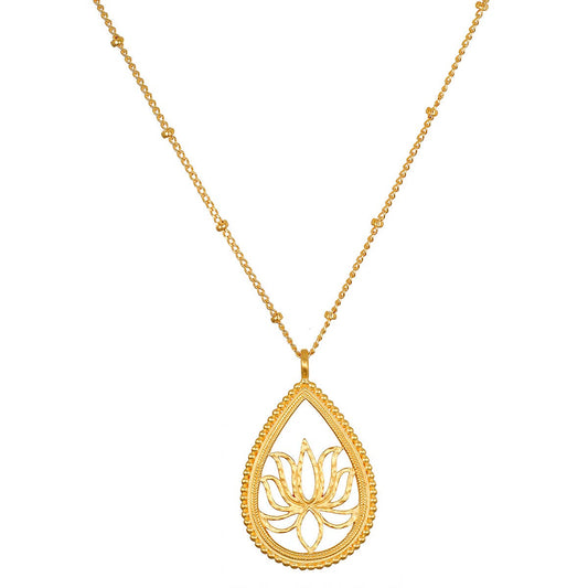 18” Lotus Teardrop Necklace