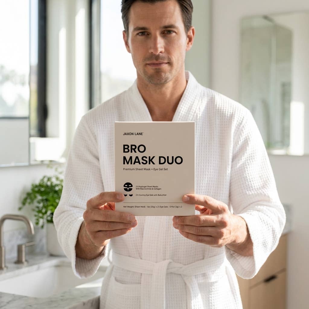 Face Mask & Eye Gel Set for Men - Bro Mask Duo, Hydrogel