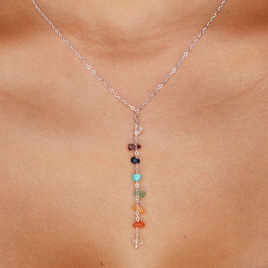 7 Chakras Healing Necklace (Silver)